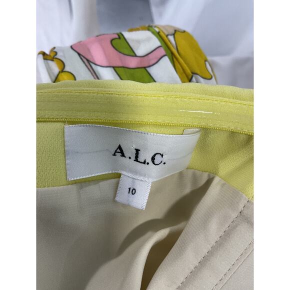 A.L.C. 'Elsie' Yellow Crepe Dress Size 10 - Picture 4 of 5